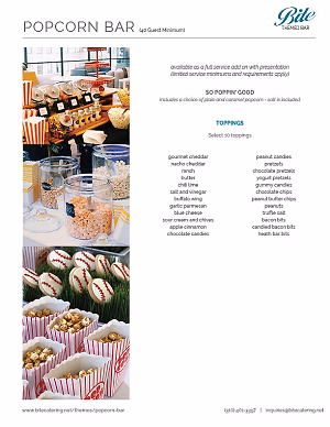 Popcorn Bar Menu