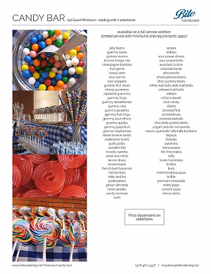 Candy Bar Menu