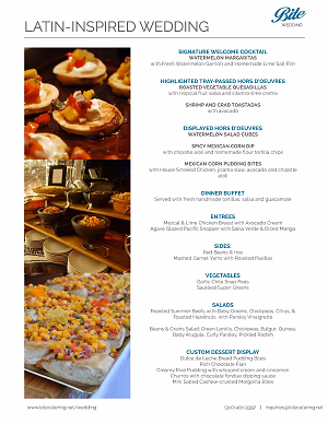 Latin Buffet Menu