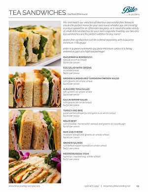 Tea Sandwiches and Scones on A La Carte Platters Menu - Available for Pickup or Delivery