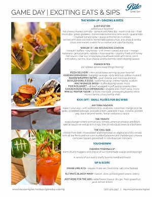 Gameday Inspiration Menu