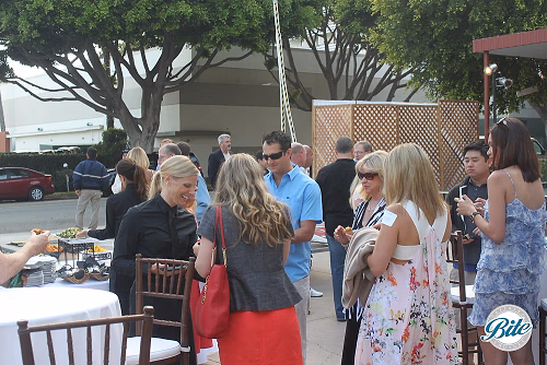 Santa Monica Company Anniversary Party Guests Eating Bites