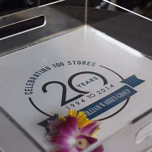 Santa Monica Company Anniversary Party Custom Logo Trays