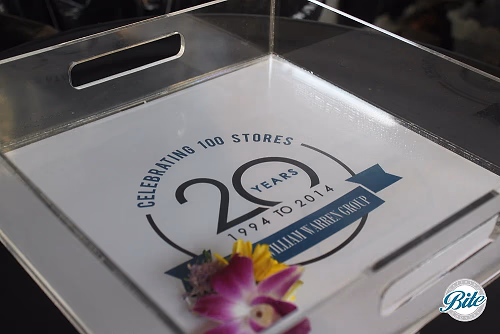 Santa Monica Company Anniversary Party Custom Logo Trays