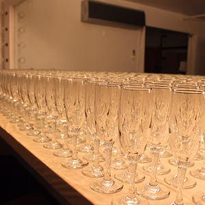 Rows of Prepared Glasses