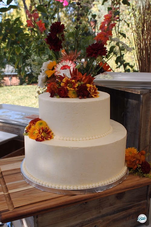 Wedding Cake with Fall Colors
