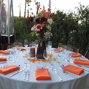 Reception Table in Backyard