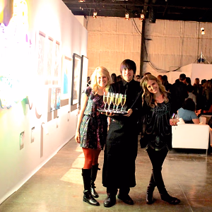 Server passing champagne