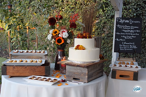 Fall themed dessert station for wedding