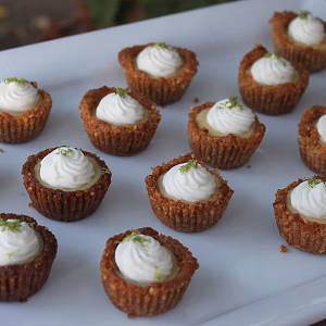Mini Key Lime Pies on White Tray