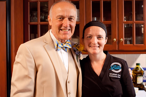 Chef Elizabeth with one of our handsome grooms