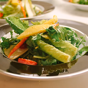 Birthday dinner mango salad.