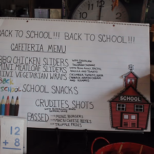 School house themed custom menu