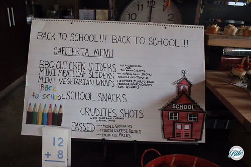 School house themed custom menu 