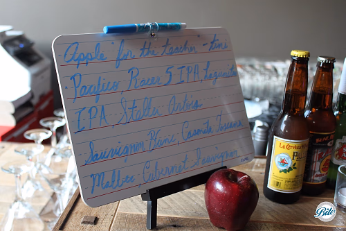Writing standards at the bar custom menu 