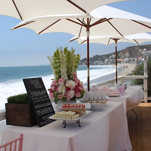 Bites Display Over Beach @ Malibu Baby Shower