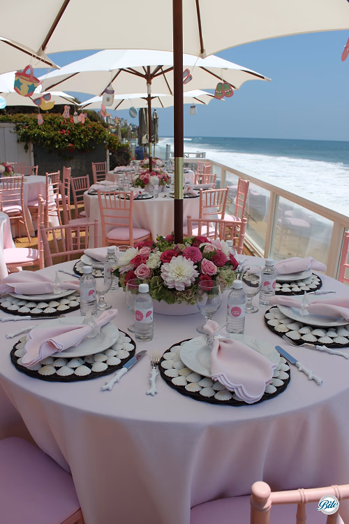 Table Setting @ Malibu Baby Shower
