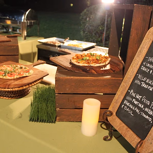 Grilled Pizza Station with Rustic Display