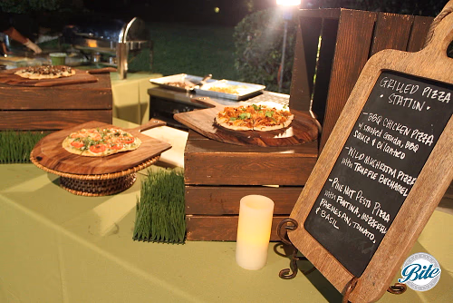 Grilled Pizza Station with Rustic Display