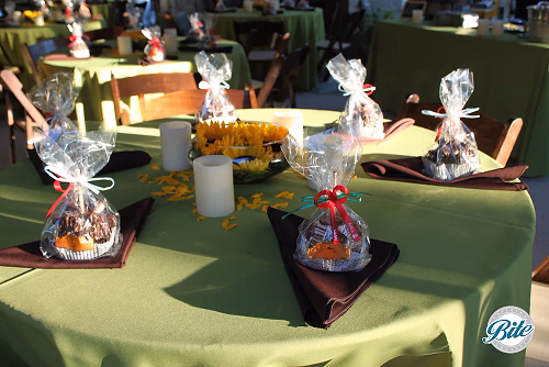 Table with Sunflowers and Candy Apples