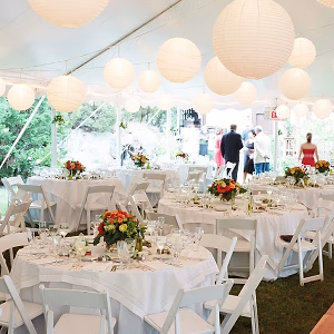 Backyard Wedding Tent w/ Lanterns