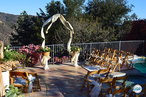 Malibu Hills Backyard Ceremony Setup