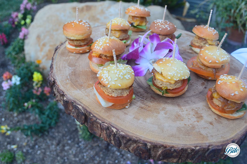 Veggie Burgers On Tree Tray