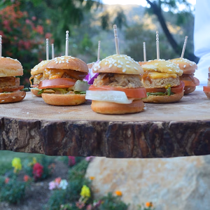 Veggie Burgers on Tree Tray