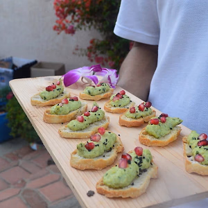 Edamame Hummus Crostini