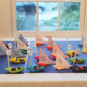 Origami Name Cards for Rehearsal Dinner