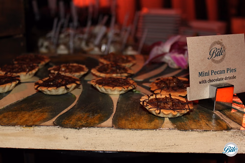 Mini Pecan Pies with chocolate drizzle