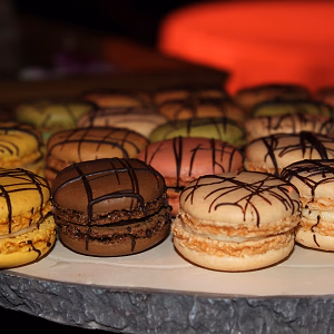 Macaron on wood display
