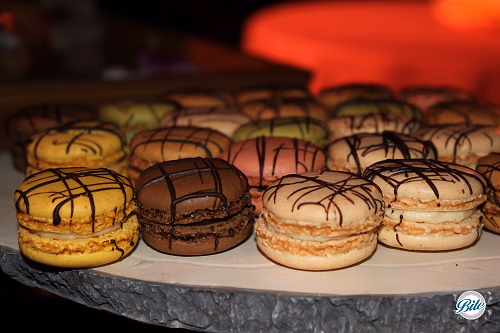 Macaron on wood display