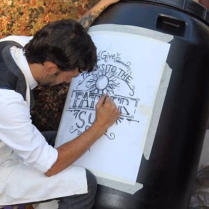 Custom barrel signage for unique bar