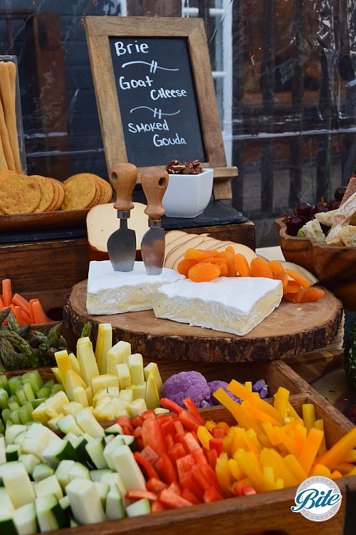 Artisan cheese and farmer's market crudites