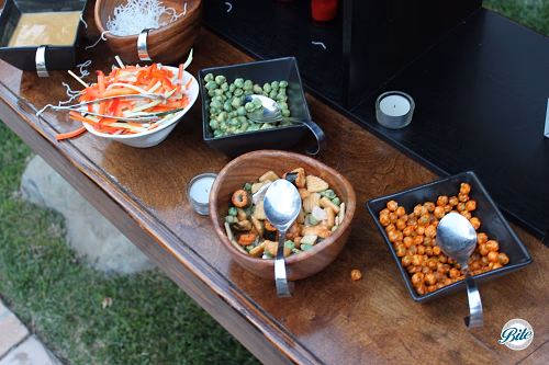 A variety of Asian snacks we serve with our lettuce wrap station