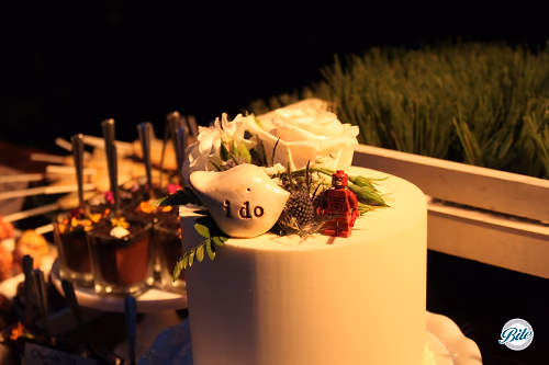 Beautiful dessert display with a small cake cutting cake