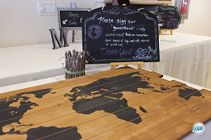 Map for wedding guests to tag where they are from