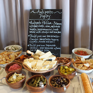 Antipasto and crostini display