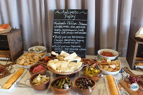 Antipasto and crostini display
