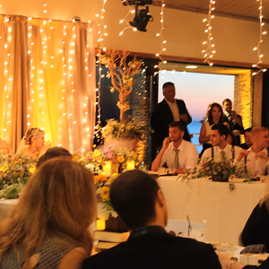 Wedding toasts and the indoor reception area