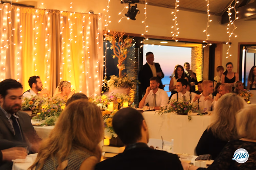 Wedding toasts and the indoor reception area