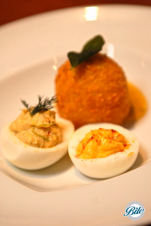 Deviled Egg and Croquette Trio