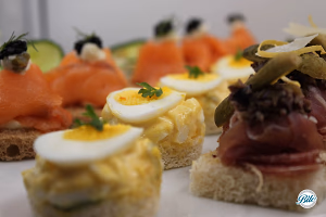 Open Face Tea Sandwiches on Display