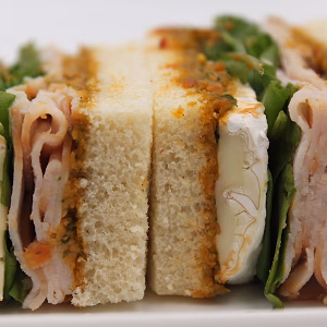 Tea Sandwich - Turkey and Brie Finger Sandwiches on Sides