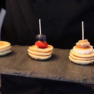 Assorted Mini Pancakes on Slate Tray