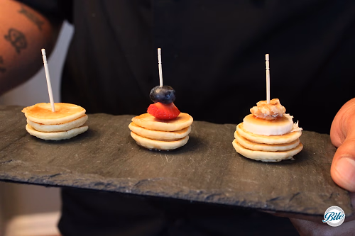Assorted Mini Pancakes on Slate Tray