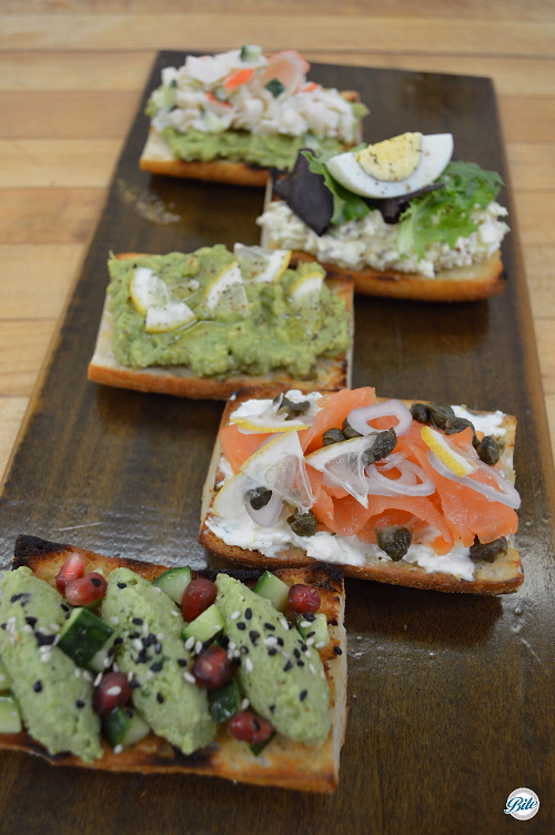 Tartines of different flavors