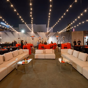 Madame Tussauds Rooftop with lounge setup
