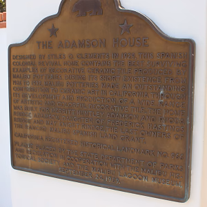 Plaque Outlining History of Adamson House
